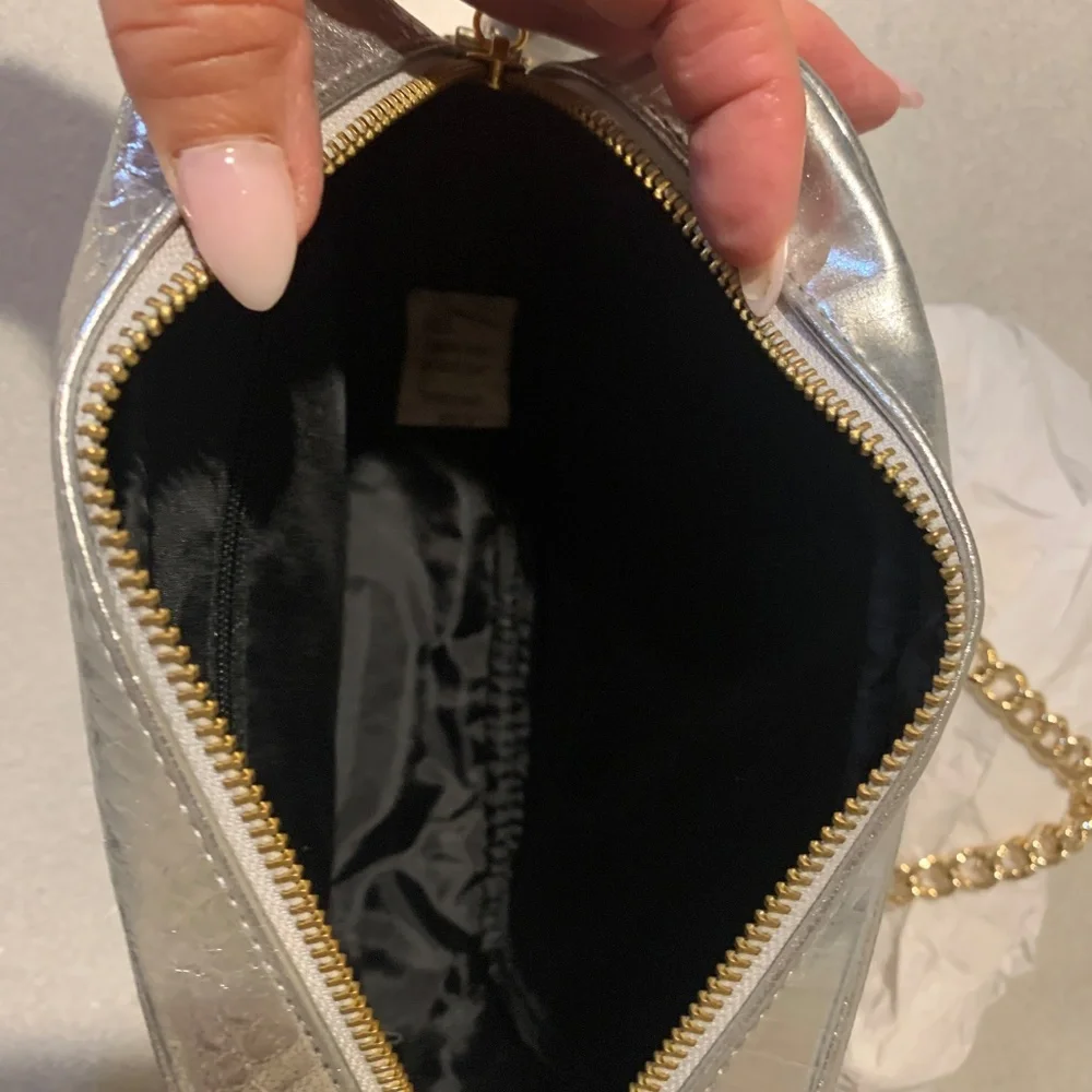 NWT Victoria’s Secret Silver /Gold Snakeprint Shoulder Bag